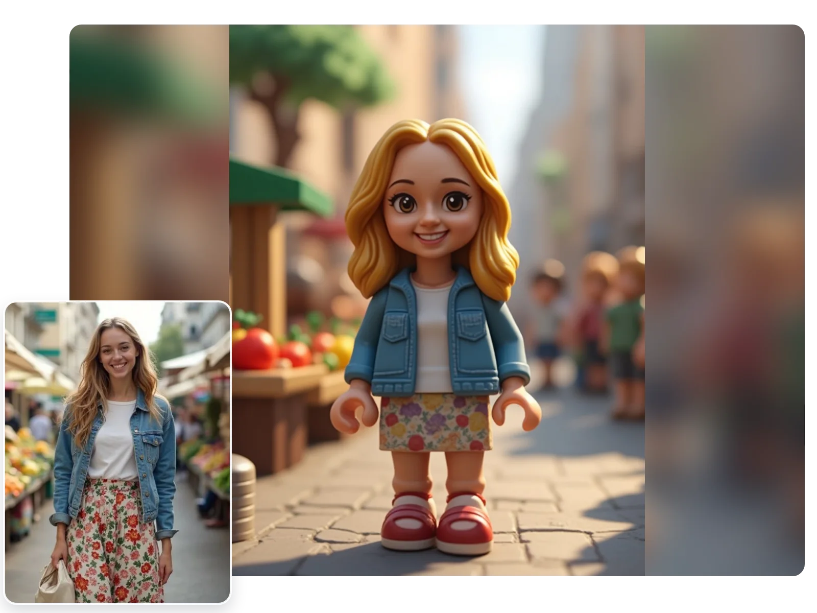 Photo aux personnages style brique 